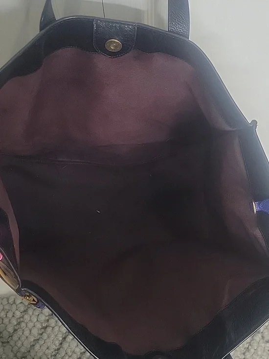 Coach Xtra Large Field Tote Monogram Tote with Blue, Orange & Mustard Stripes - Picture 8 of 12